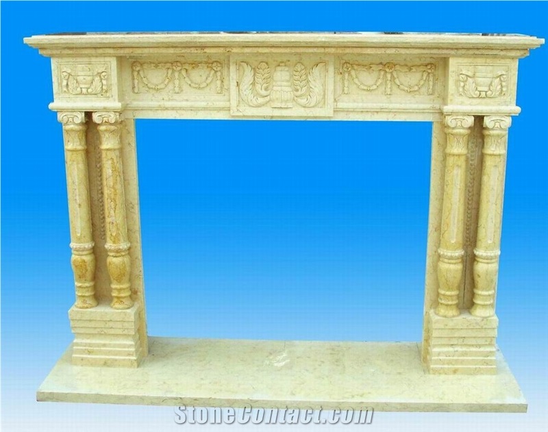 Supply Yellow Marble Fireplace Mantel