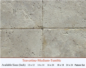Medium Travertine Tumbled Slabs & Tiles, Turkey Beige Travertine
