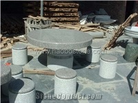 G603 Grey Granite Garden Table Sets, Round Table