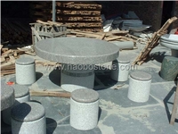 G603 Grey Granite Garden Table Sets, Round Table