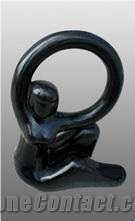 Black Granite Abstract Sculpture Hbsta019, Black Granite Sculpture & Statue