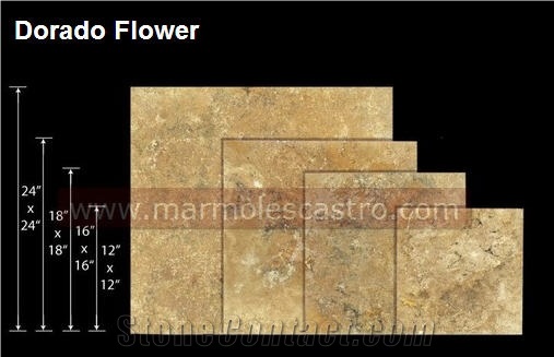 Dorado Flower Travertine Tiles,Slabs