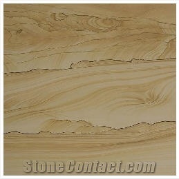 Scenery Sandstone Slabs & Tiles, China Yellow Sandstone
