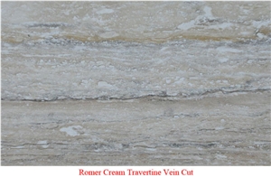Cream Travertine Vein Cut, Romer Cream Travertine Slab & Tile