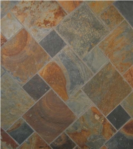 Charcoal Terracotta Slate Pattern Tile
