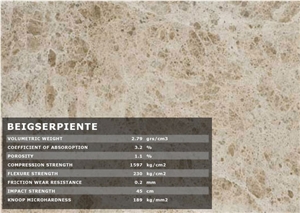 Beige Serpiente Marble Slab & Tile