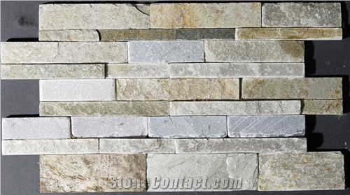 Beige Slate Strip Panels Cultured Stone