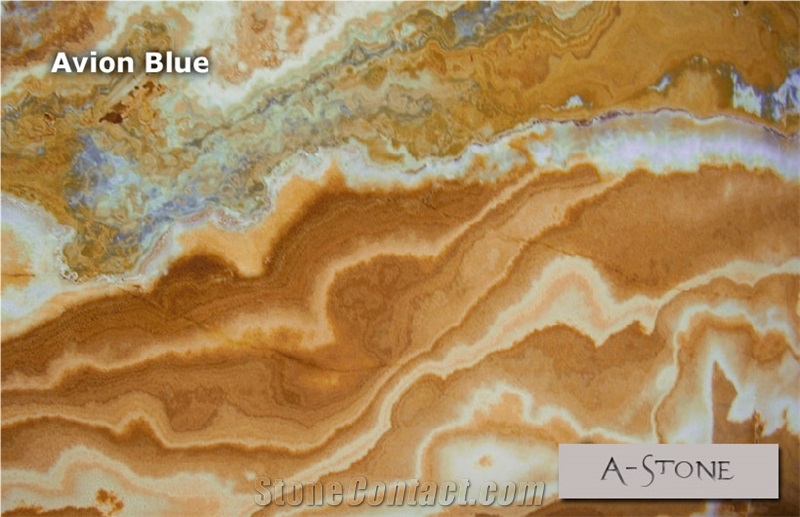 Avion Blue Onyx Slabs & Tiles, Iran Blue Onyx