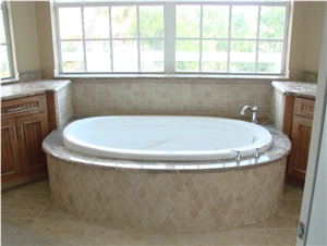 Beige Travertine Mosaic Bathtubs