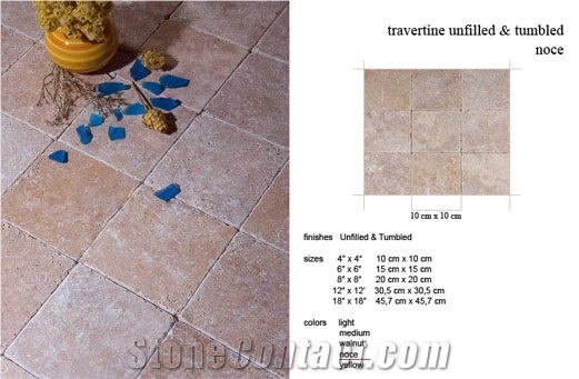 Noce Travertine Unfilled Tumbled