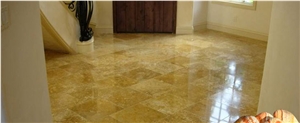 Gold Travertine Floor Tiles, Pattern