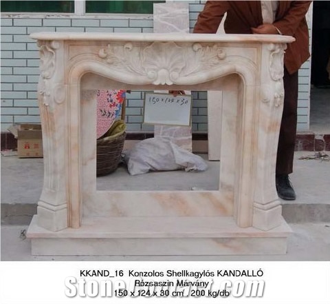 Rose Marble Fireplace