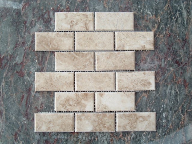 Turkish Beige Travertine Brick Mosaic