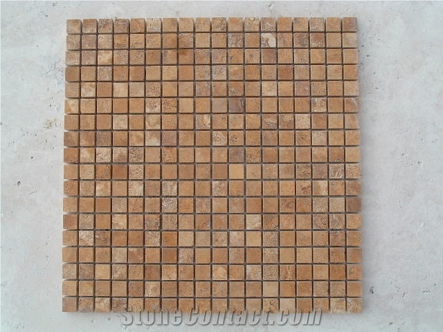 Turkish Brown Travertine Mosaic