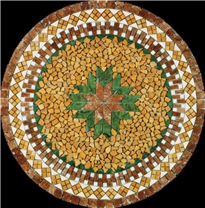 Gold Travertine Mosaic Medallions