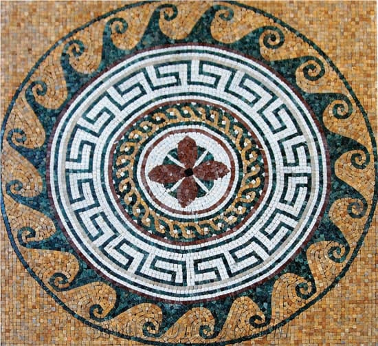 Marble Mosaic Jigsaw Medallion from China - StoneContact.com