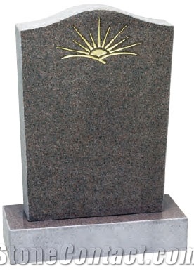 Chinese Mahogany Granite Headstone