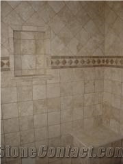 Beige Travertine Mosaic Shower