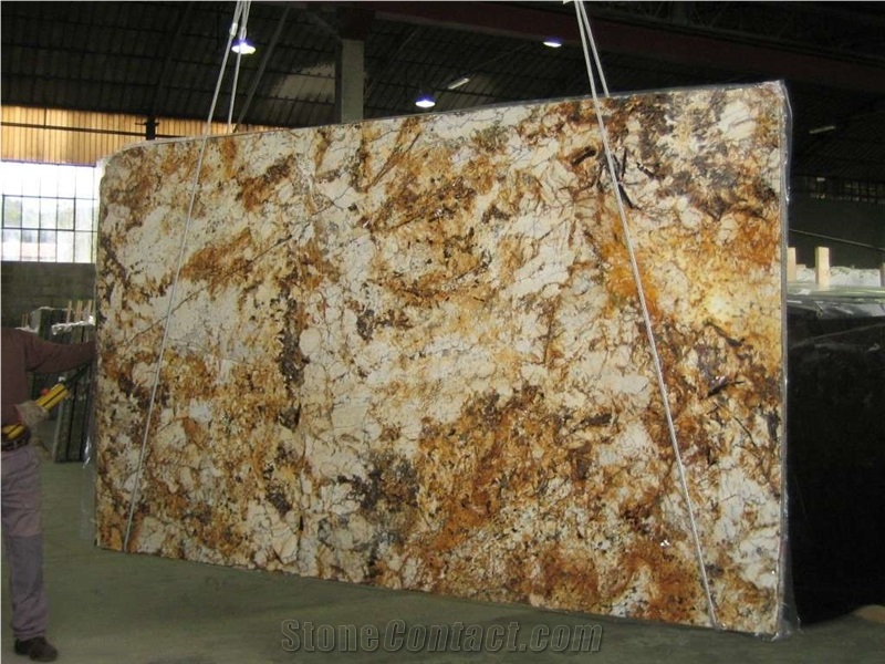 Golden Queen Granite Slabs, Brazil Yellow Granite