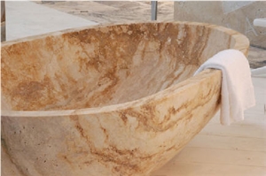 Gold Travertine Bath Tub