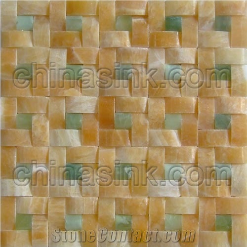 Honey Onyx Arc Mosaic Tile