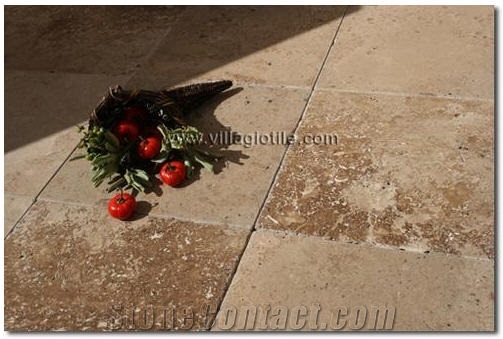 Mexican Noce Travertine Floor Tile, Mexico Brown Travertine