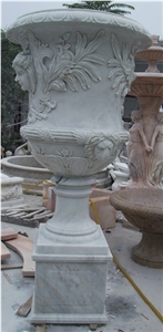 White Marble Flower Pot