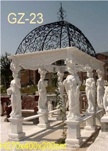 White Marble Sculptured Gazebo