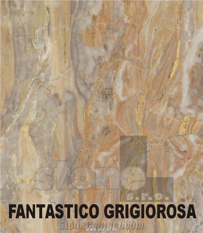 Fantastico Grigio Rosa Slabs & Tiles, Arabescato Orobico Marble Slabs & Tiles