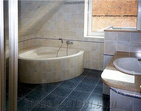 Beige Travertine Mosaic Bathtub Surround
