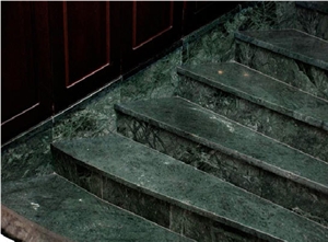 Verde Guatemala Marble Stairs
