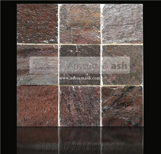 Copper Quartzite Slabs & Tiles, India Red Quartzite
