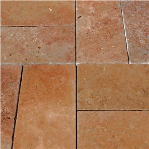 Arizona Red Travertine Tumbled tiles & slabs, tiles pattern, flooring tiles