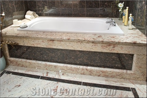 Shivakasi Ivory Granite Bathtub Surround