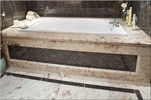Shivakasi Ivory Granite Bathtub Surround