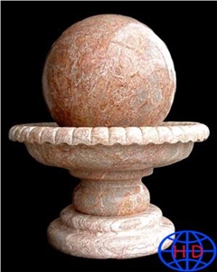 Agate Red Marble Fountain Ball