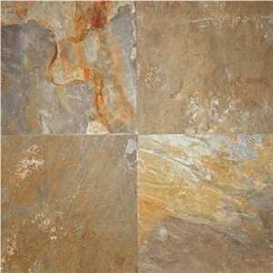 Yellow Rust Slate Slabs & Tiles, Thailand Yellow Slate