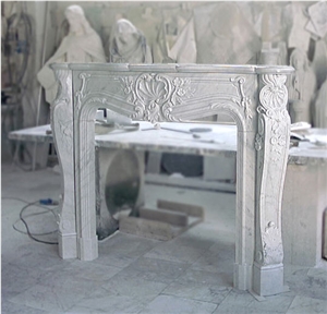 Fireplace - Cararra White Marble
