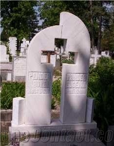 White Marble Monument,Cross Tombstone