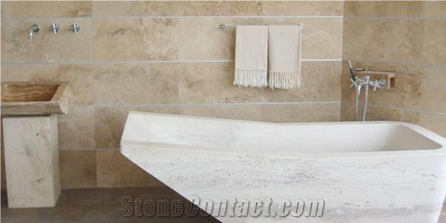 Silver Travertine Bath Tub