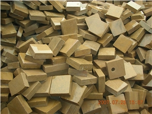 China Yellow Sandstone Cube Stone