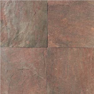 Copper Slate Slabs & Tiles, India Brown Slate