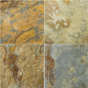 Earth Slate Slabs & Tiles, China Yellow Slate