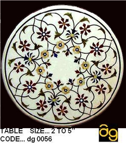 Marble Waterjet Inlay Tabletops