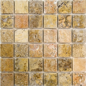 Scabos Travertine Tumbled Mosaic