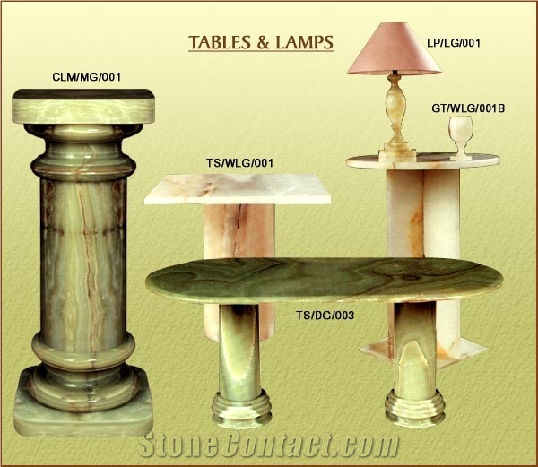 Onyx Columns, Tables & Lamps