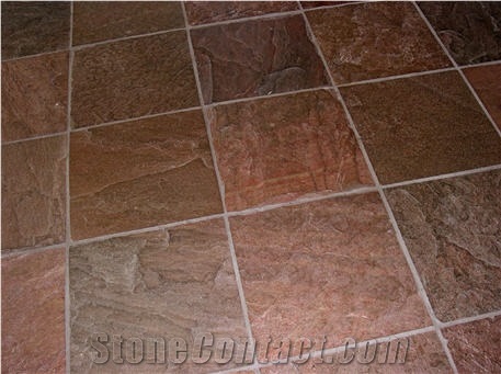 Copper Quartzite Slabs & Tiles, India Red Quartzite