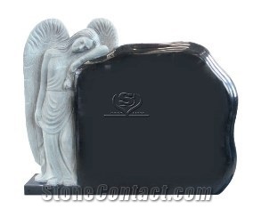 Shanxi Black Granite Headstone,Angel Monument