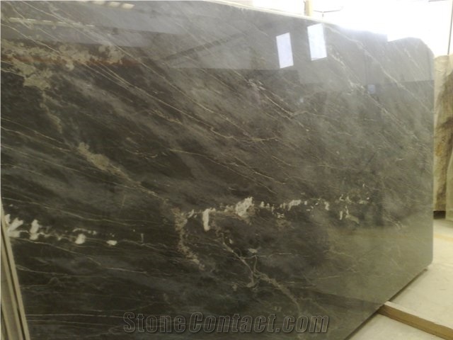 Bardiglio Nero Di Carrara Marble Slabs, Italy Black Marble