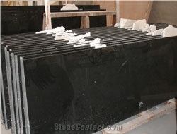 China Black Granite, Rushan Black Granite Slabs & Tiles